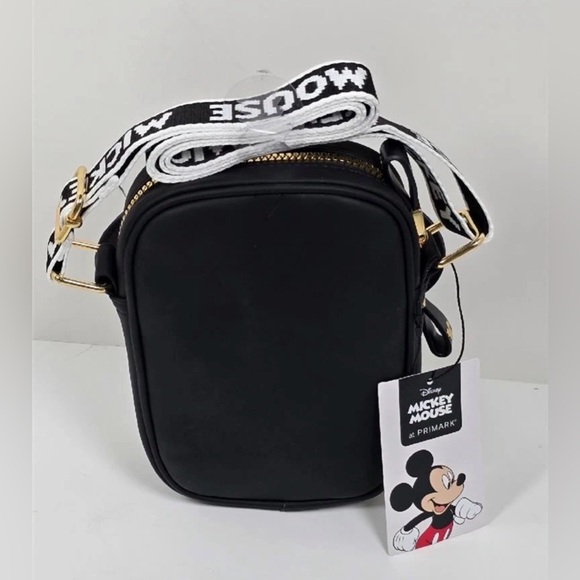 NWT Disney Mickey Mouse Black and White Crossbody Bag with Guitar Strap - Picture 3 of 6